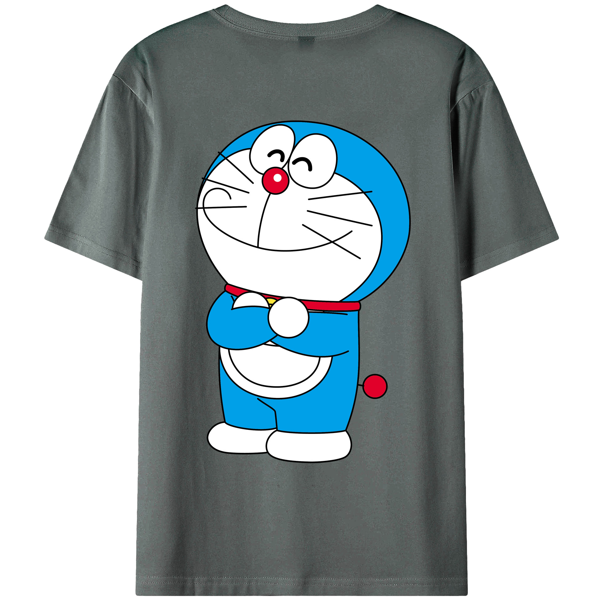 （画像用） ドラえもん Doraemon 綿100％ メンズ半袖Tシャツ（バックプリント） 通気性